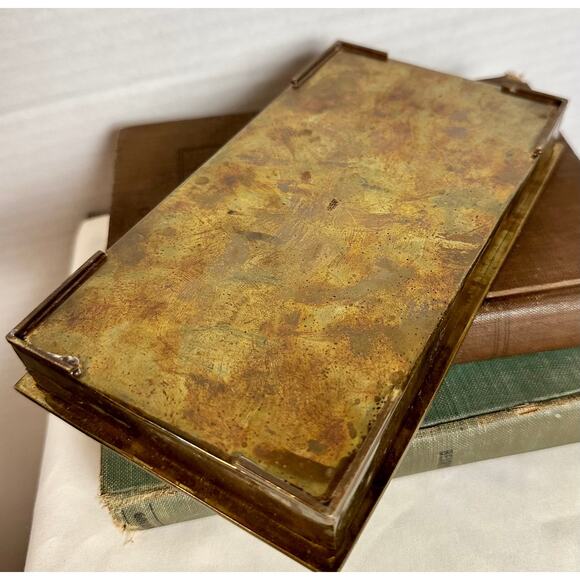 Vintage Mexican Mixed Metals Malachite Lapis Inlay Box - Picture 3 of 10